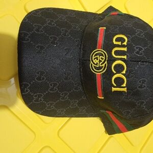 Gucci Black Cap with Red and Green Accents